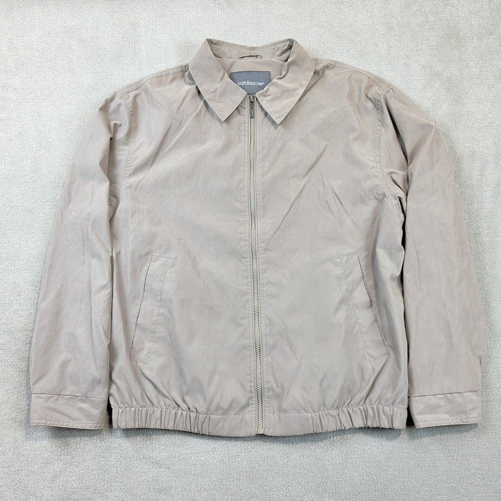 Croft & Barrow Harrington Jacket Size M Mens Olive Green Full Zip Lightweight
